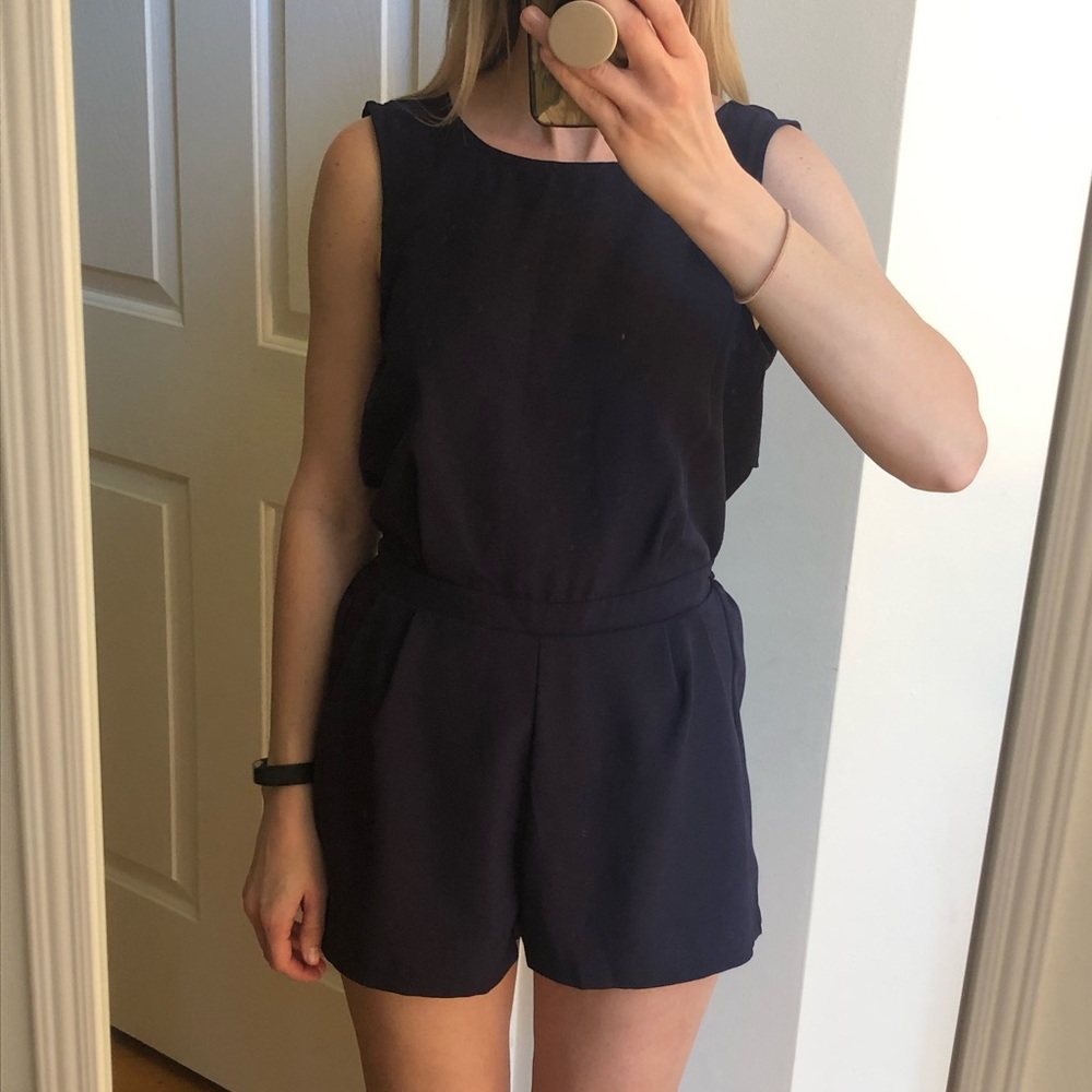 NWT Ivy&Leo Open Back Navy Romper